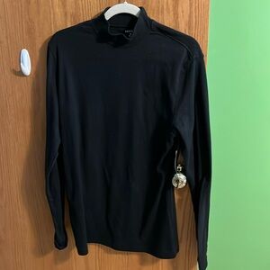 George Mock Neck LS Shirt Black NWT Medium M